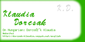 klaudia dorcsak business card